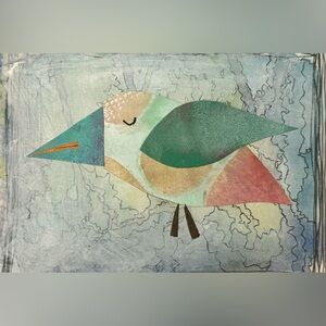 Handmade bird collage one-of-a-kind
